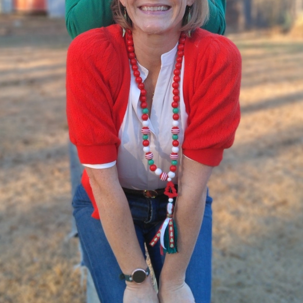 Festive Red and Green Necklace